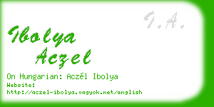 ibolya aczel business card
